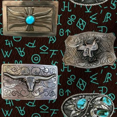 Belt Buckles and Turquoise Cattle Brands