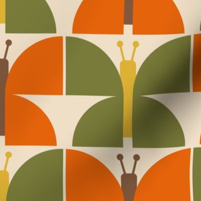 Retro Butterflies: Orange & Green