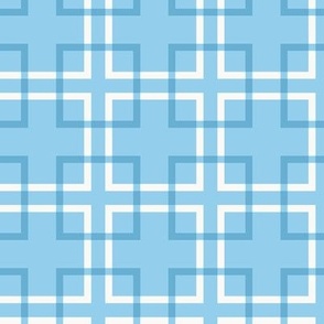 Overlapping Squares: Blue & White