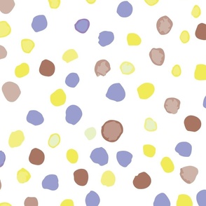 large // brown blue watercolour dots on ivory