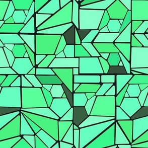 Stained glass mosaic green tones