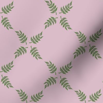 Rhombuses of green and pink leaves
