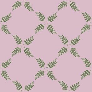 Rhombuses of green and pink leaves