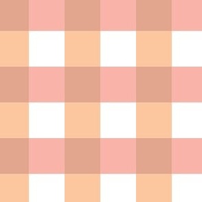 Large Buffalo check with pink, peach, brown and white colors