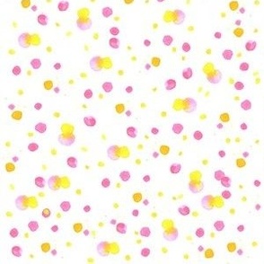 Pink & Yellow Watercolor Dots