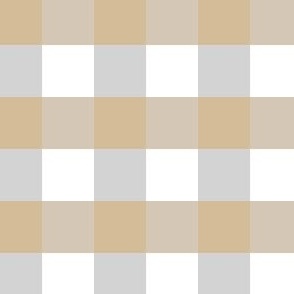 Large Buffalo check in brown, gray and white colors