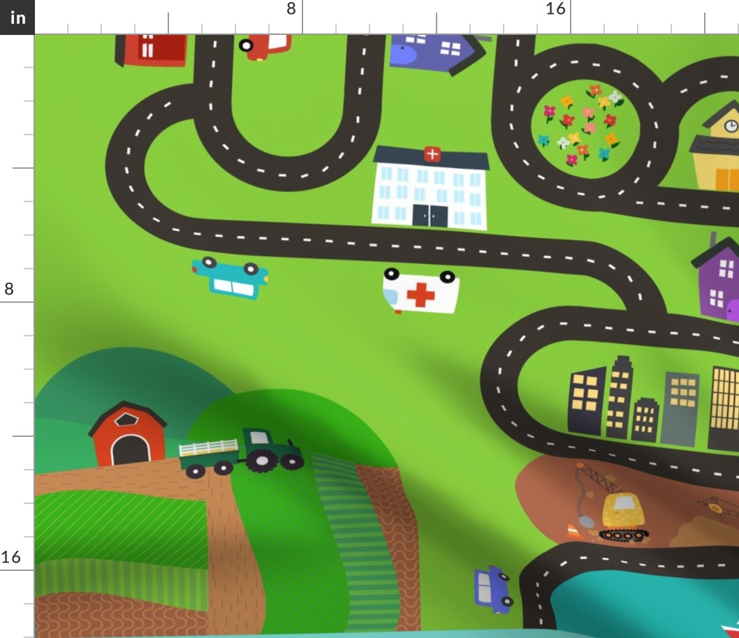 Day and Night Town Activity Playmat