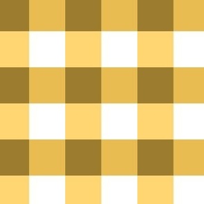 Large Buffalo check in yellow, brown and white colors