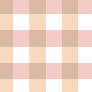 Large Buffalo check in pink, peach and white colors