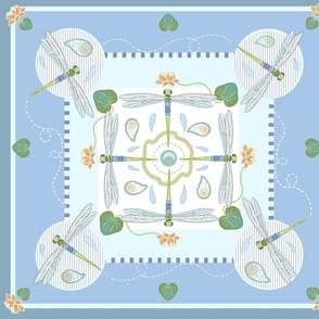 Dragonfly Squares Lotus Pond