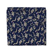 Floral Garden Snakes // Navy