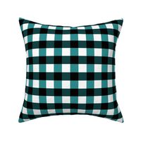 Large Buffalo check in turquoise  and white color