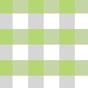 Large Buffalo check in green, gray and white colors