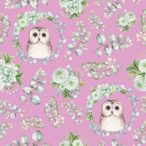 eucalyptus owl pale pink 