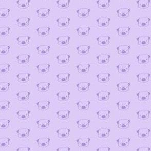 Little Pug Faces - Purple