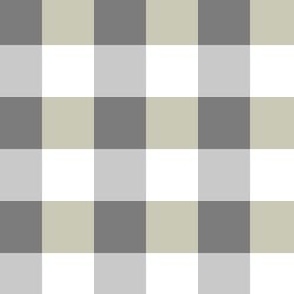 Large Buffalo Check in Gray, taupe and white