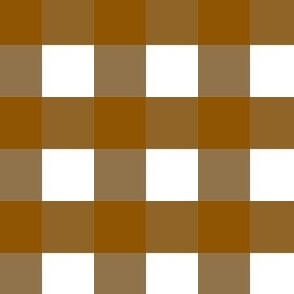 Large Buffalo check in brown and white colors