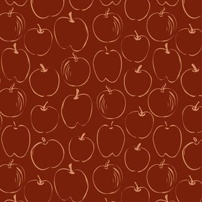 Apples - Terracotta on Chilli- 6" Repeat