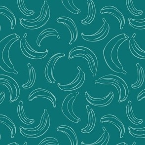 Bananas - Sea Glass on Teal