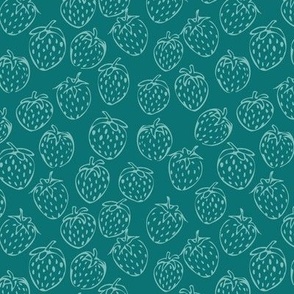 Strawberries - Sea Glass on Teal