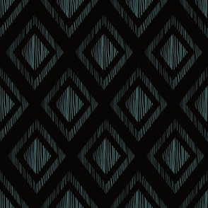 ikat green on black