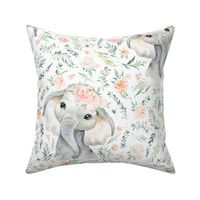 8" baby floral elephant with pink spring floral