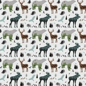 .65" forest animals on linen