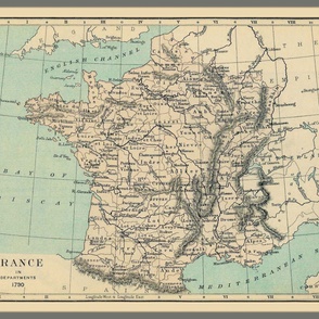 1790 map of France, XL (48" wide)