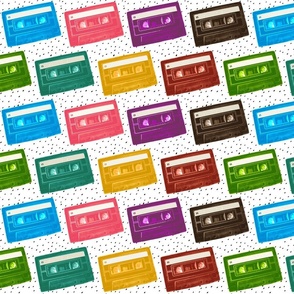 Vintage Muzak Colorful Cassettes - Large