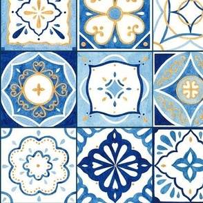 Tiles blue-gold