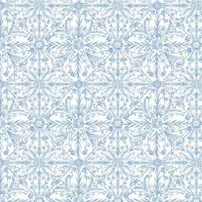 Floral Moroccan Tiles (Blue) - Small Scale