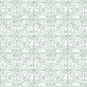 Floral Moroccan Tiles (Green) - Small Scale