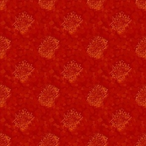 DPD27 - Fluffy Bohemian Polka Dots in Orange