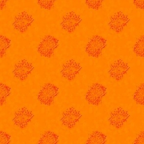 DPD29 - Fluffy Bohemian Polka Dots in Orange and Red