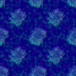 DPS8 - Fluffy Bohemian Polka Dots in Aqua, Purple and Blue