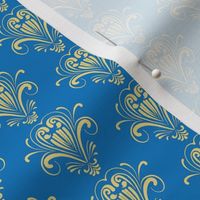 Simple Damask Small blue yellow