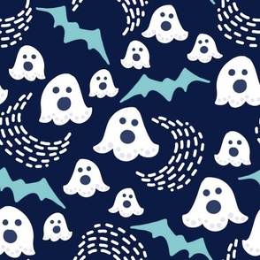 Halloween Ghost - Dark Blue Regular Scale