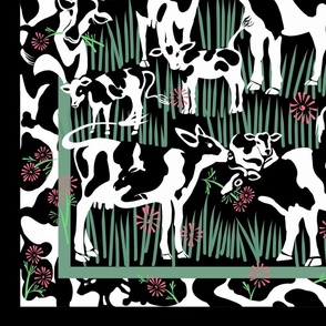 42x36 Seek and Find Playmat: Find the Cows | Black/Soft Green/Pink