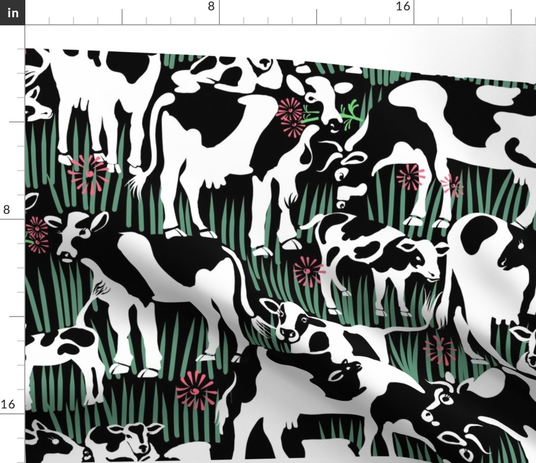 42x36 Seek and Find Playmat: Find the Cows | Black/Soft Green/Pink