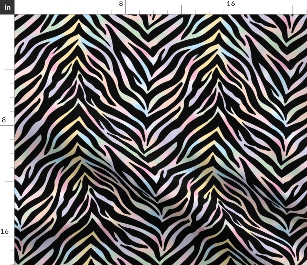 Wild zebra stripes and ombre gradient background soft kawaii pastel rainbow blush lilac pink mint and black LARGE