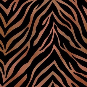 Wild zebra stripes and ombre gradient background bright rainbow fall warm rust brown black LARGE