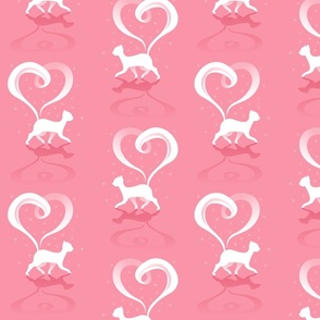 Love Kitty White on Pink - Large