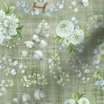 eucalyptus bear green linen