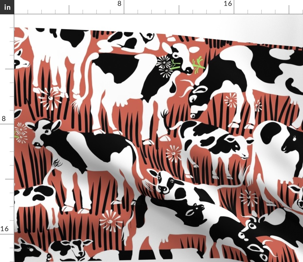 42x36 Seek and Find Playmat: Find the Cows | Deep Muted Coral