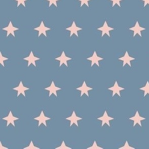 Pink stars on blue background  - baby girl nursery design