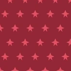 Pink stars on red background
