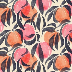 Peaches - large - bold pink and midnight