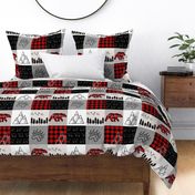 Baby Bear Quilt for Bedding Nursery Buffalo Plaid Lumberjack Red Woods