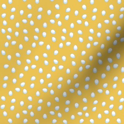 Chicken egg shaped polka dots.