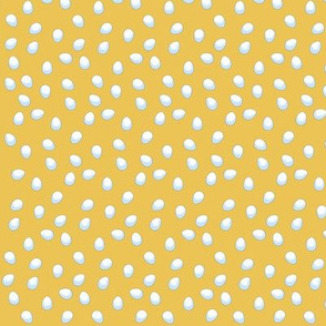 Chicken egg shaped polka dots.